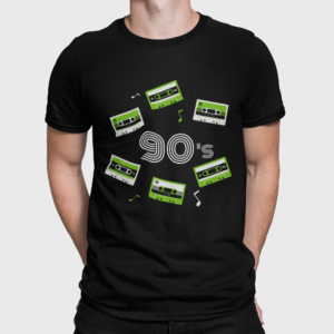 90s Cassette T Shirt For Men Black